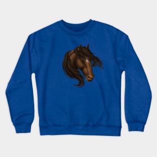 Horse Head - Brown Star Crewneck Sweatshirt